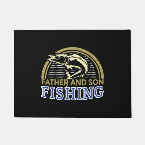 Father and son fishing fathers day for lake sea doormat