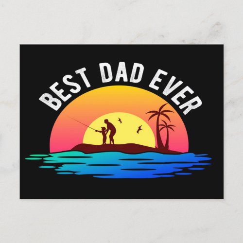 Father And Son Fishing Funny  Gift For Student Announcement Postcard
