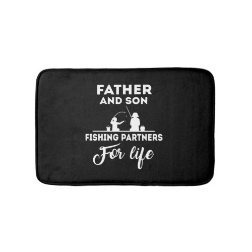 Father and son fishing partners bath mat