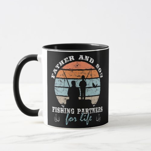 Father and Son fishing partners for life Dad Son Mug