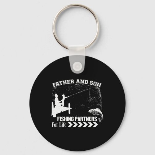 Father and Son Fishing Partners for Life      Keychain