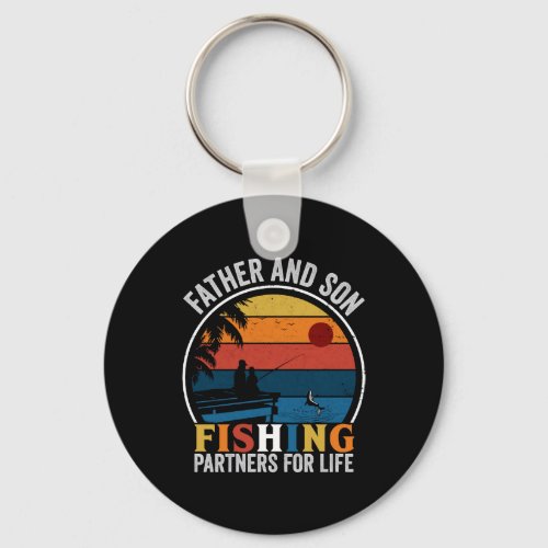 Father And Son Fishing Partners For Life   Keychain