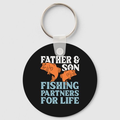 Father  And Son Fishing Partners For Life Keychain