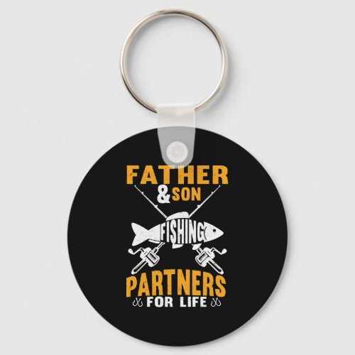 Father And Son Fishing Partners For Life Keychain