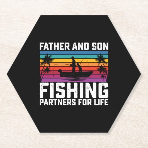 Father And Son Fishing Partners For Life    Paper Coaster