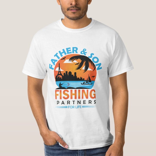 Father and Son Fishing Partners for Life T-Shirt (Front)