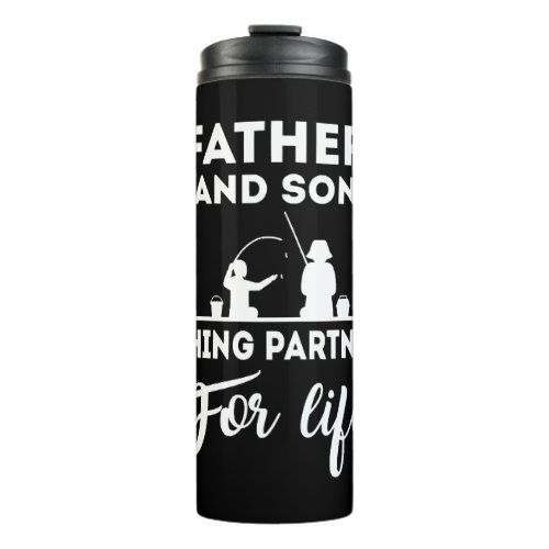 Father and son fishing partners thermal tumbler