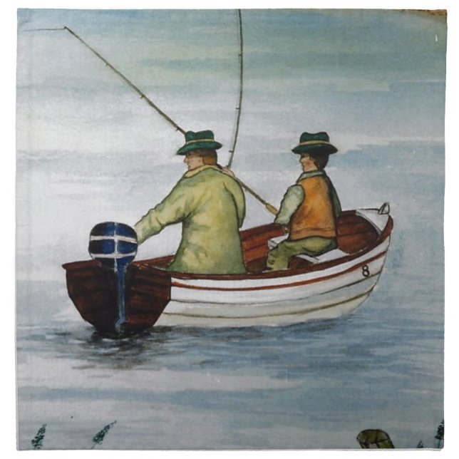 Father and son fishing trip napkin (Front)