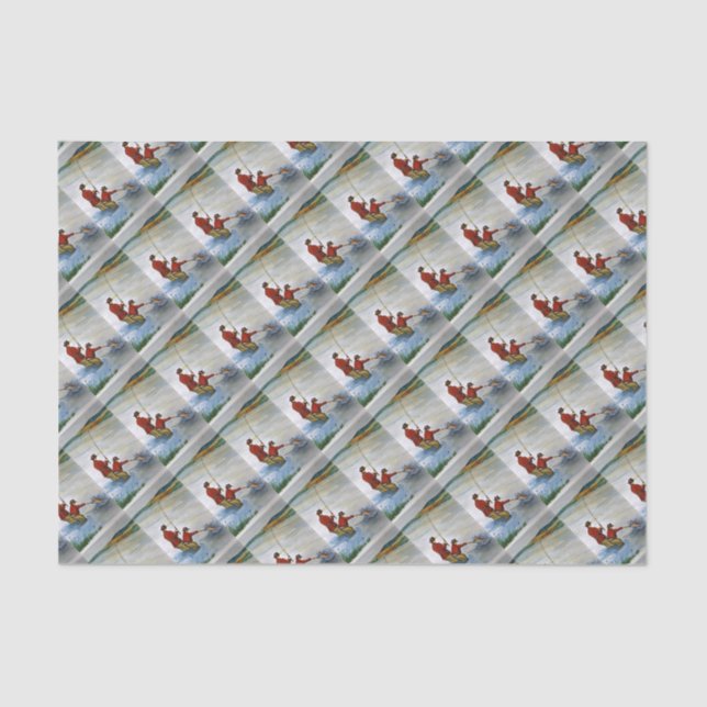 Father and son fishing trip tissue paper (Front)
