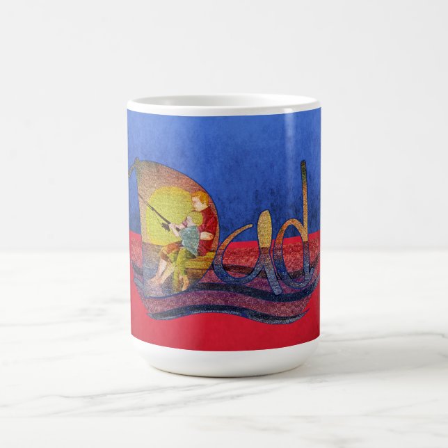 Father and son fishing vintage mugs (Center)
