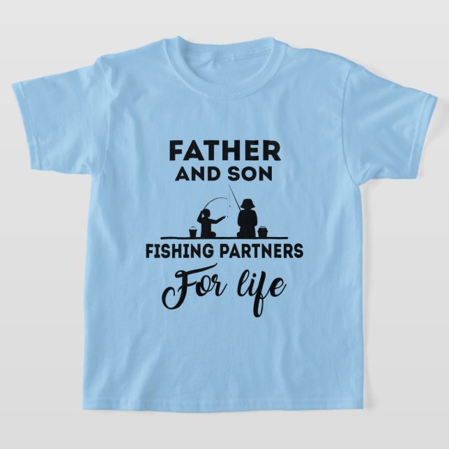 Father and son fishing word art T-Shirt (Laydown)