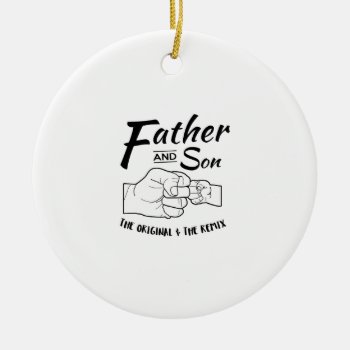 Father And Son Fist Bump Ceramic Ornament by kongdesigns at Zazzle