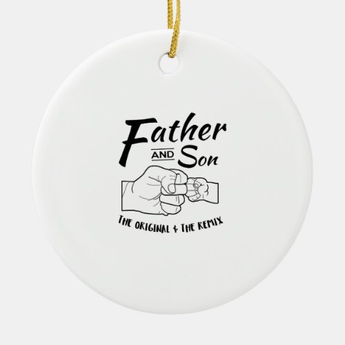 Father and Son Fist bump Ceramic Ornament