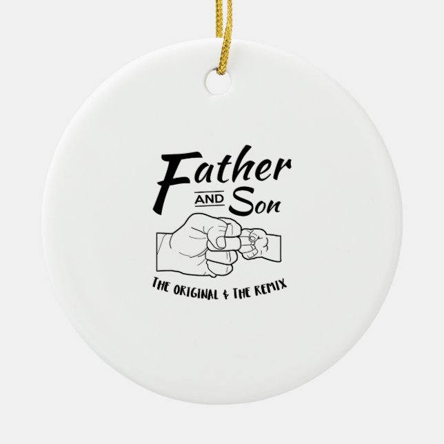 Father and Son Fist bump Ceramic Ornament (Front)