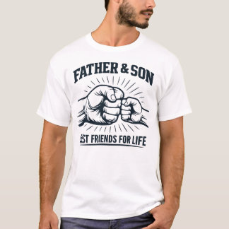 Father and Son Fist Bump Fathers Day Dad Gift T-Shirt