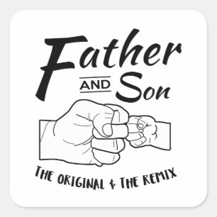 Father and Son Fist bump Square Sticker