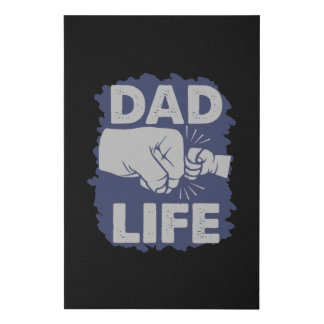 Father and Son Fist Dad Life Faux Canvas Print