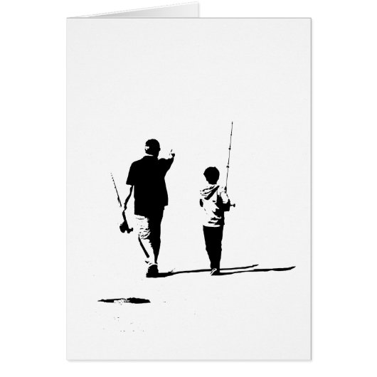 father and son, gone fishing cards (Front)