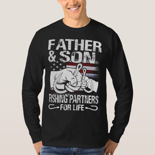 Father and Son Matching Shirts Fishing Partners fo (Front)