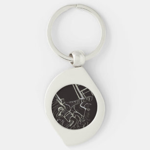 Father and Son Metal Keychain
