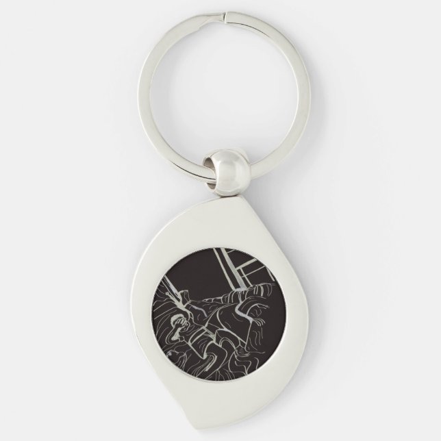 Father and Son Metal Keychain (Front)