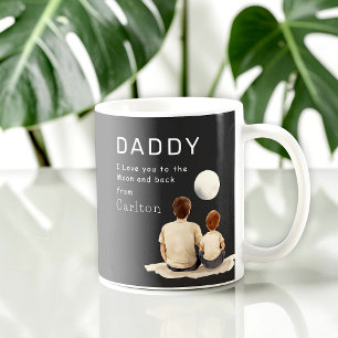 Father and Son Moon Gazing "I Love You" Mug