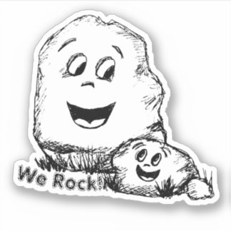 Father and Son Rocks Sketch Sticker