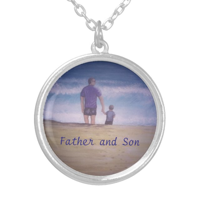 Father and Son Round Necklace (Front)