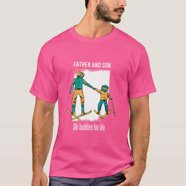 Father and Son Ski Buddies friends T-Shirt (Front)