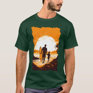 Father And Son Surfing Surfer Fathers Day Gift fam T-Shirt