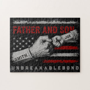 Father And Son Unbreakable Bond Father's Day Gifts Jigsaw Puzzle