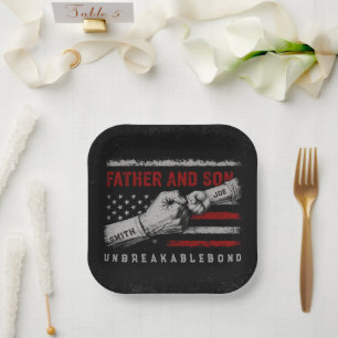 Father And Son Unbreakable Bond Father's Day Gifts Paper Plates