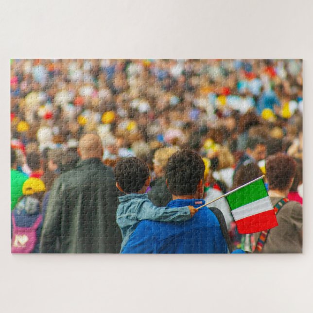 Father and son with italian flag, Rome, Italy Jigsaw Puzzle (Horizontal)