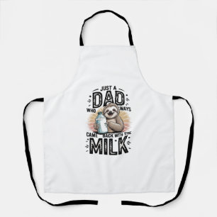 father and son with milk sloth graphic design-01 apron