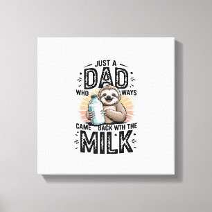 father and son with milk sloth graphic design-01 canvas print