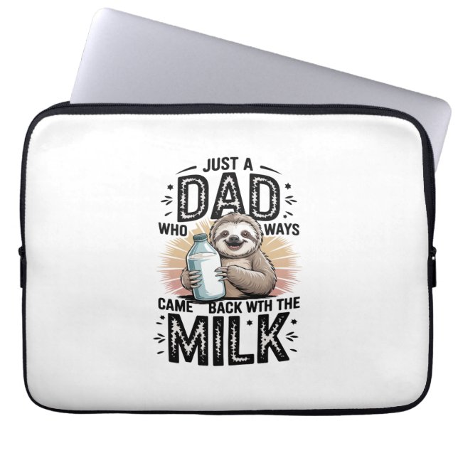 father and son with milk  sloth graphic design-01 laptop sleeve (Front)