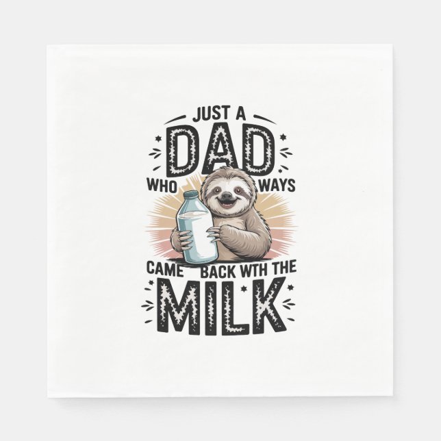 father and son with milk  sloth graphic design-01 napkins (Front)