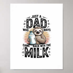 father and son with milk sloth graphic design-01 poster