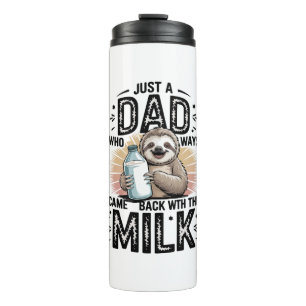 father and son with milk sloth graphic design-01 thermal tumbler