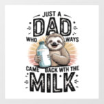 father and son with milk  sloth graphic design-01 wall decal 
