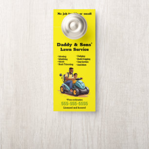 Father and song Lawn Service Door Hanger