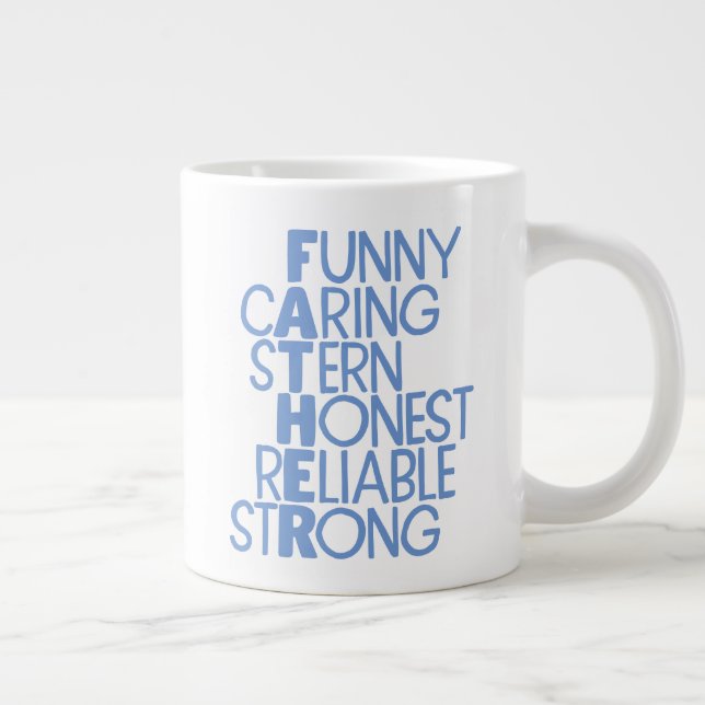 Father Attributes Crossword Art Giant Coffee Mug (Right)