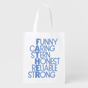 Father Attributes Crossword Art Grocery Bag
