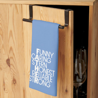 Father Attributes Crossword Art Kitchen Towel