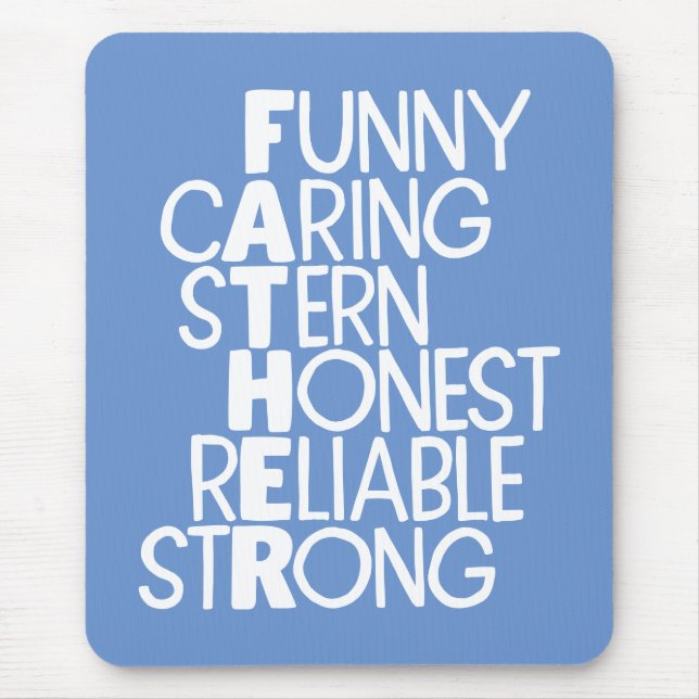 Father Attributes Crossword Art Mouse Pad (Front)