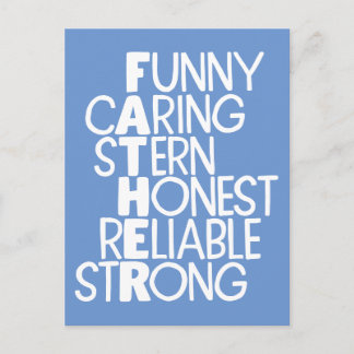 Father Attributes Crossword Art Postcard