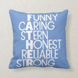 Father Attributes Crossword Art Throw Pillow