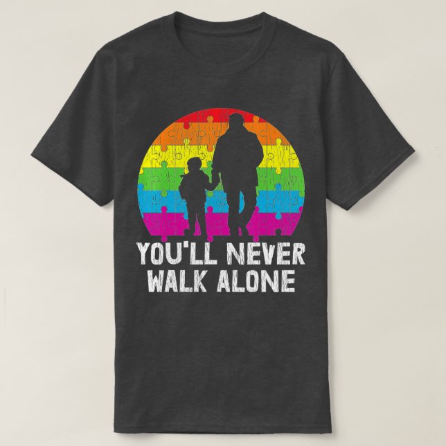 Father Autistic Child Son Mom Dad Autism Awareness T-Shirt (Design Front)