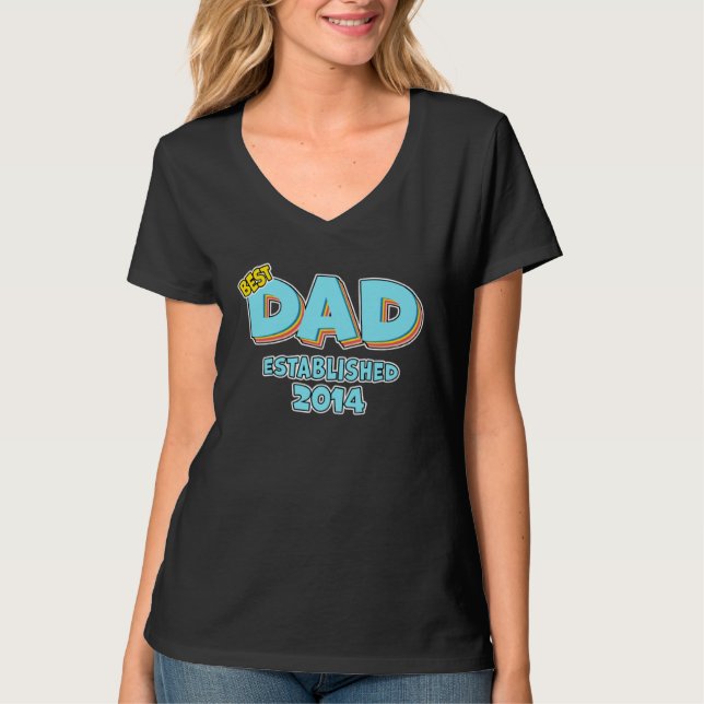 Father Best Dad Ever Established 2014 Great Dad T-Shirt (Front)