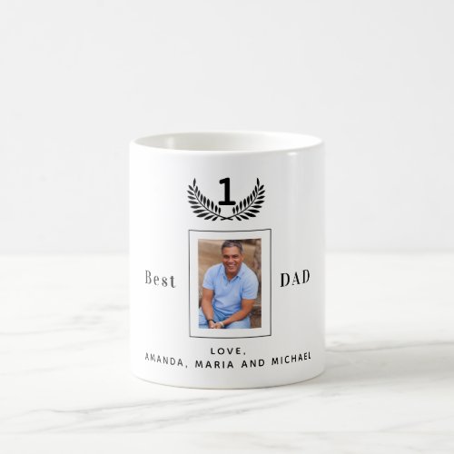 Father Best dad ever photo black white names Coffee Mug